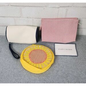 Estee Lauder Clinique Various Vintage Cosmetic Makeup‎ Bags Lot of 3